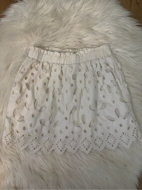 Sea New York White Eyelet Scalloped Mini Skirt Girls Size 5-7‎